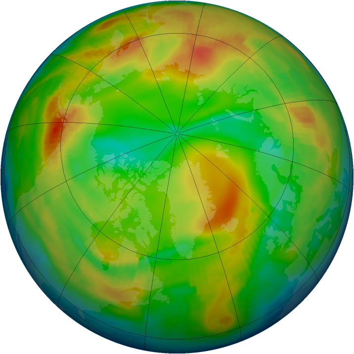 Arctic ozone map for 26 January 1997